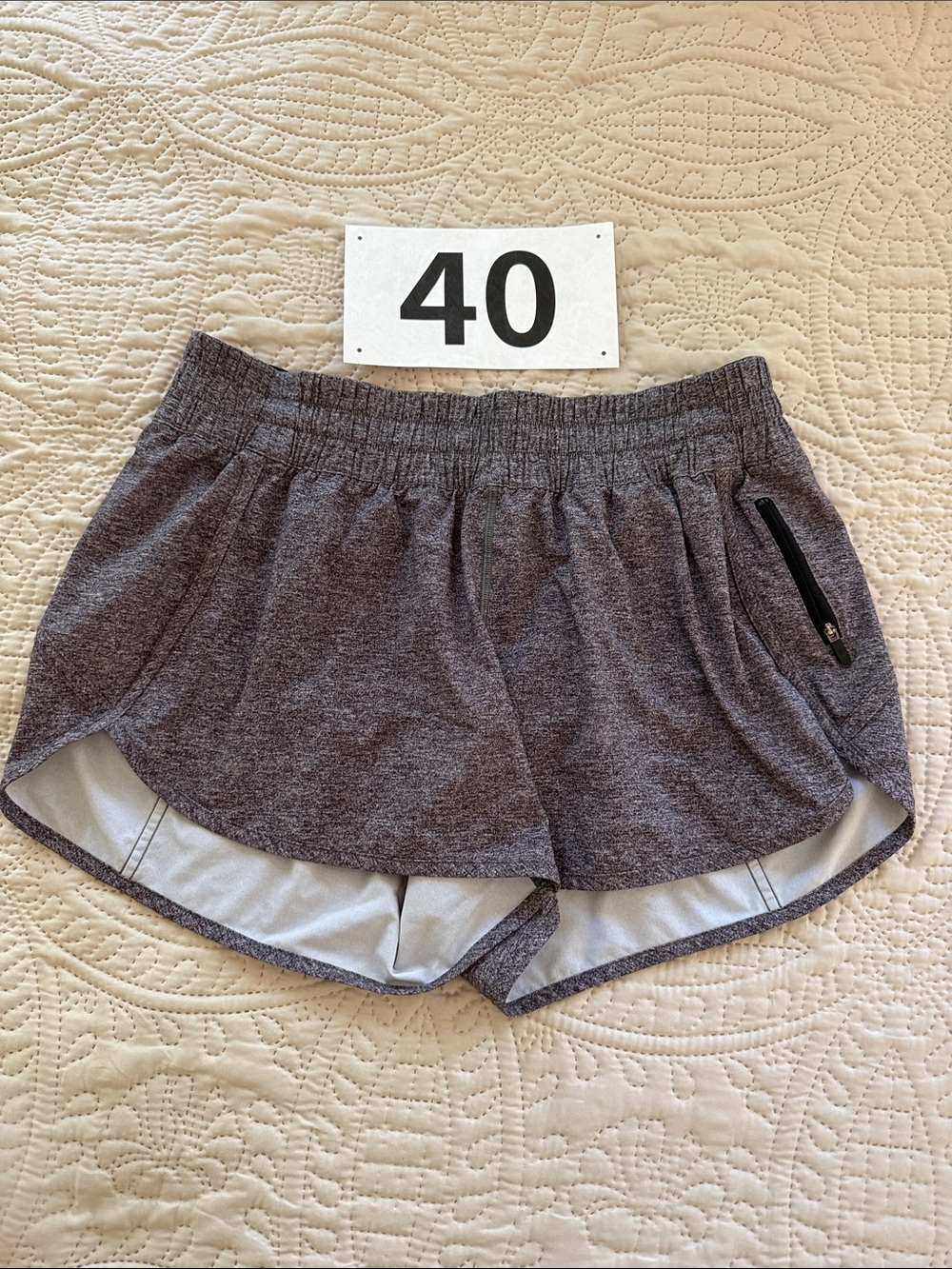 lululemon athletica Heather Charcoal Athletic Tracker Shorts 4” inseam
